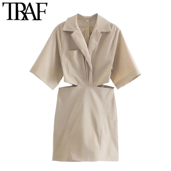 traf women chic fashion with pockets hollow out mini dress vintage short sleeve back zipper female dresses vestidos 210729, Black;gray
traf women chic fashion with pockets hollow out mini dress vintage short sleeve back zipper female dresses vestidos 210729, Black;gray