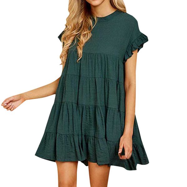 casual dresses fashion o-neck short sleeve white mini woman summer ruffles beach es for women sun femme robe 6flk, Black;gray
casual dresses fashion o-neck short sleeve white mini woman summer ruffles beach es for women sun femme robe 6flk, Black;gray