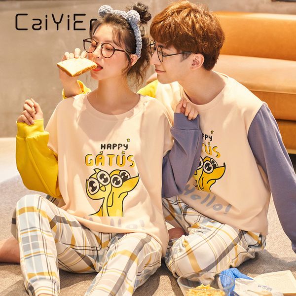 caiyier couple nightwear suit autumn winter long sleeve women pajamas cotton cute round collar leisure household to clothing man, Black;red
caiyier couple nightwear suit autumn winter long sleeve women pajamas cotton cute round collar leisure household to clothing man, Black;red