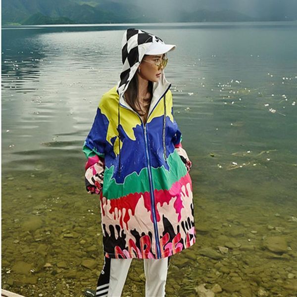 women's trench coats autumn loose long coat women hooded zippers windbreaker outerwear colour camouflage hip hop style, Tan;black
women's trench coats autumn loose long coat women hooded zippers windbreaker outerwear colour camouflage hip hop style, Tan;black