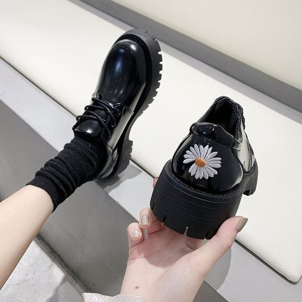 boots leather women low-ankle thick sole british style round toe casual student platform short daisy shoes, Black
boots leather women low-ankle thick sole british style round toe casual student platform short daisy shoes, Black