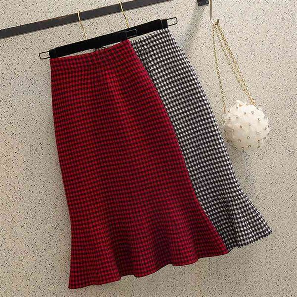 knitted autumn and winter women skirt high waist plaid a- line ruffles woman skirts faldas jupe, Black
knitted autumn and winter women skirt high waist plaid a- line ruffles woman skirts faldas jupe, Black