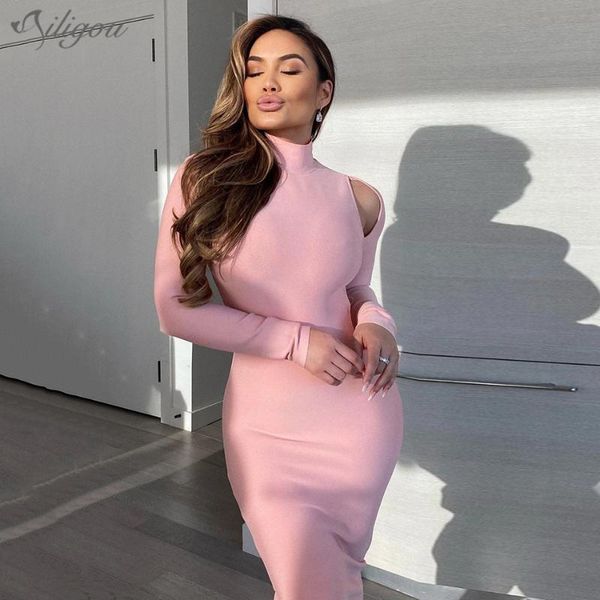 ailigou 2021 women's long sleeve halter high neck hollow pink black white bodycon bandage dress fashion party vestido casual dresses, Black;gray
ailigou 2021 women's long sleeve halter high neck hollow pink black white bodycon bandage dress fashion party vestido casual dresses, Black;gray