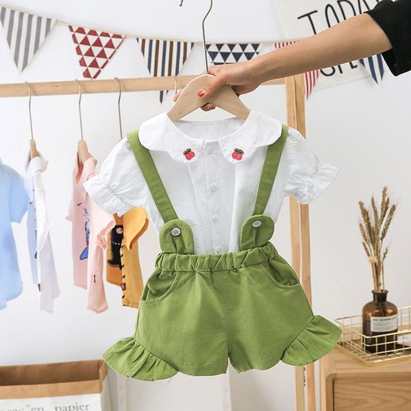 toddler baby girls outfits sets flower neck short sleeve + suspender ruffle pant clothes suits clothing, White
toddler baby girls outfits sets flower neck short sleeve + suspender ruffle pant clothes suits clothing, White
