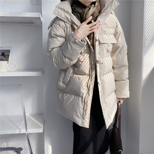 fashion winter loose oversized hooded mid-length jacket women hight quality bread parka thick warm casual outwear 210520, Black
fashion winter loose oversized hooded mid-length jacket women hight quality bread parka thick warm casual outwear 210520, Black