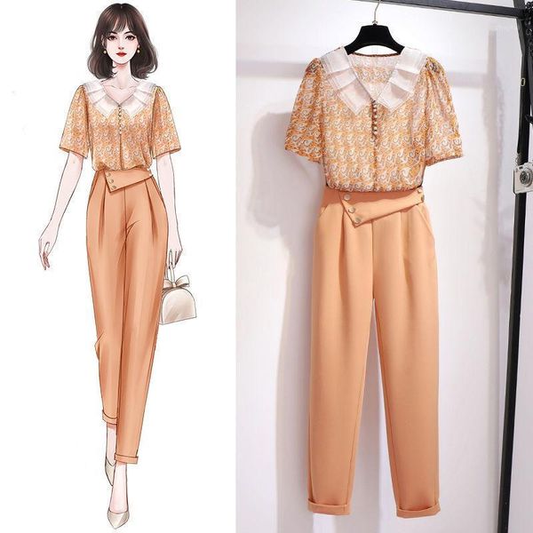 women 2021 summer fashion casual sets elegant office female print short sleeve and pants trousers two piece suits l244 dress, White
women 2021 summer fashion casual sets elegant office female print short sleeve and pants trousers two piece suits l244 dress, White