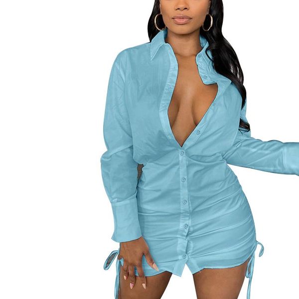 casual dresses women close-fitting long sleeve dress, blue solid color button-down collared piece, Black;gray
casual dresses women close-fitting long sleeve dress, blue solid color button-down collared piece, Black;gray