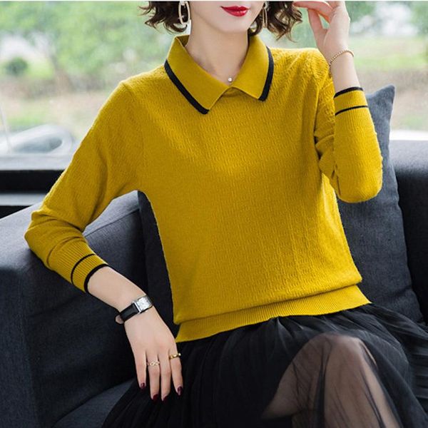 women's sweaters autumn and winter lapel sweater long-sleeved loose-fitting blouse doll collar women orange, White;black
women's sweaters autumn and winter lapel sweater long-sleeved loose-fitting blouse doll collar women orange, White;black