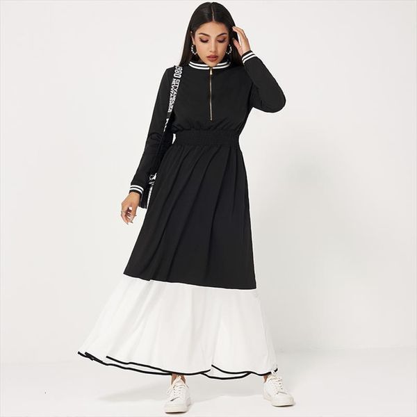 casual sports metal zipper womens dresses ssretch high waist contrast color stitching long sleeve, Black;gray
casual sports metal zipper womens dresses ssretch high waist contrast color stitching long sleeve, Black;gray