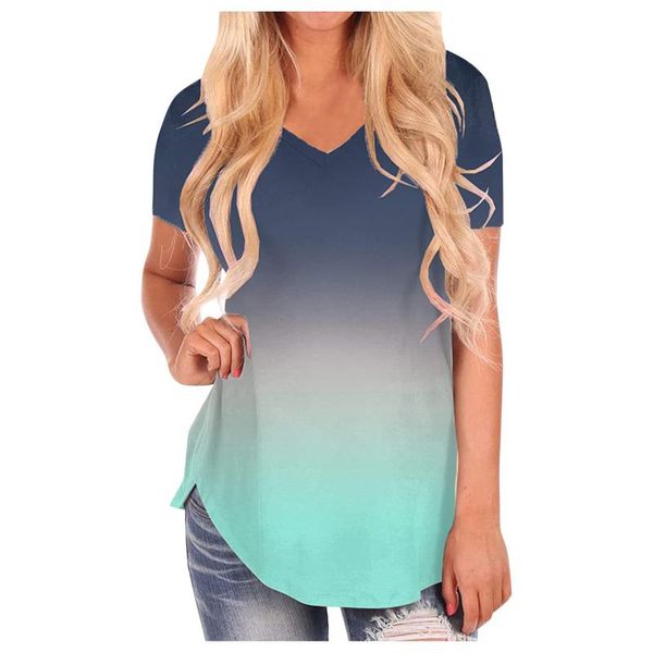 women's t-shirt gradient color women summer t-shirts short sleeve v neck casual loose t shirt 2021 tee camisetas mujer, White
women's t-shirt gradient color women summer t-shirts short sleeve v neck casual loose t shirt 2021 tee camisetas mujer, White