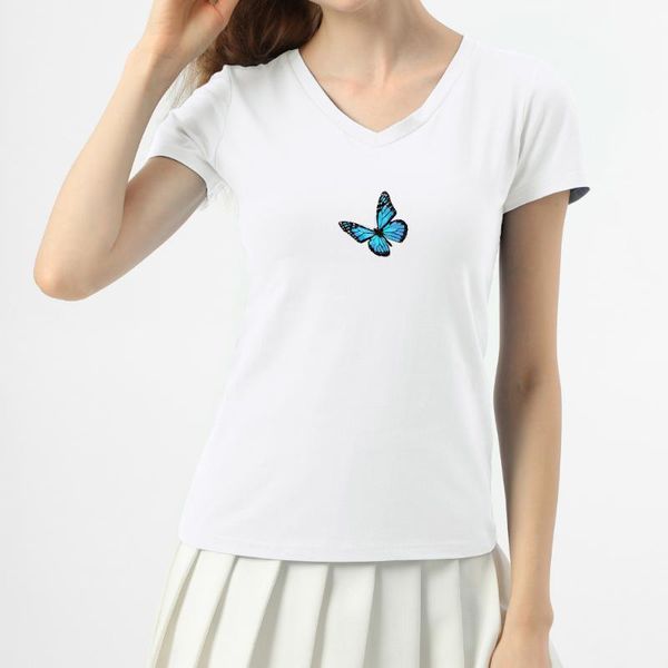 women's t-shirt summer cotton cute butterfly print t shirt women tshirt fashion clothing female tees basic slim short sleeve v-neck, White
women's t-shirt summer cotton cute butterfly print t shirt women tshirt fashion clothing female tees basic slim short sleeve v-neck, White