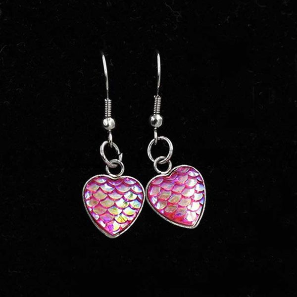 13 colors mermaid eardrops peach heart dangle earring sequins eardrops fish scale pendant earrings, Silver
13 colors mermaid eardrops peach heart dangle earring sequins eardrops fish scale pendant earrings, Silver
