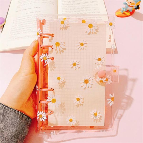 notepads cute a5/a6 daisy loose-leaf notebook cover 6-hole transparent hand account kawaii stationery school office supplies, Purple;pink
notepads cute a5/a6 daisy loose-leaf notebook cover 6-hole transparent hand account kawaii stationery school office supplies, Purple;pink
