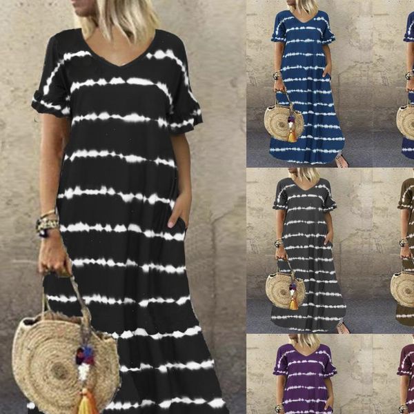 womens dress white striped printed loose women robe summer short sleeve v neck swing long pocket plus size s 5xl, Black;gray
womens dress white striped printed loose women robe summer short sleeve v neck swing long pocket plus size s 5xl, Black;gray