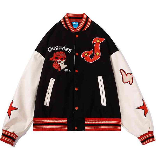 men's jackets hip hop streetwear varsity embroidery patchwork harajuku baseball jacket fashion oversized punk goth college coat bd, Black;brown
men's jackets hip hop streetwear varsity embroidery patchwork harajuku baseball jacket fashion oversized punk goth college coat bd, Black;brown