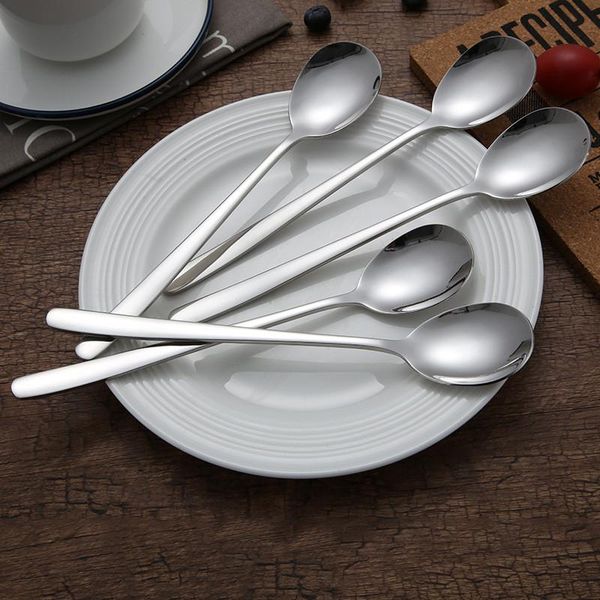 spoons stainless steel coffee teaspoons ladle solid color metal long handle tea spoon silver ice cream stir tableware
spoons stainless steel coffee teaspoons ladle solid color metal long handle tea spoon silver ice cream stir tableware