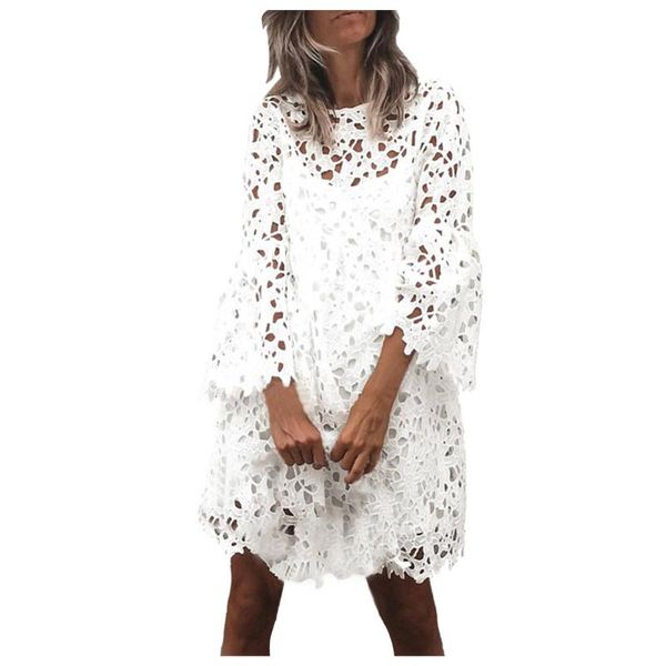 summer women lace dresses vintage casual o-neck hollow out beach dress ladies ruffle trumpet mini party vestidos, Black;gray
summer women lace dresses vintage casual o-neck hollow out beach dress ladies ruffle trumpet mini party vestidos, Black;gray