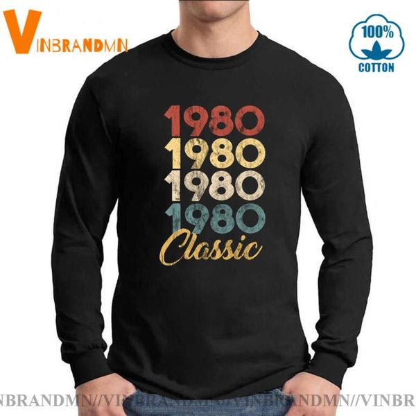 men's t-shirts vintage classic 1980 long sleeve men t shirt 70s 80s birthday gift t-shirt anniversary thanksgiving tshirt, White;black
men's t-shirts vintage classic 1980 long sleeve men t shirt 70s 80s birthday gift t-shirt anniversary thanksgiving tshirt, White;black