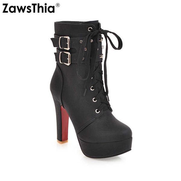 zawsthia platform women winter shoes lace up buckle strap designer woman ankle motorcycle boots high heels big size 33-47 45 210611, Black
zawsthia platform women winter shoes lace up buckle strap designer woman ankle motorcycle boots high heels big size 33-47 45 210611, Black