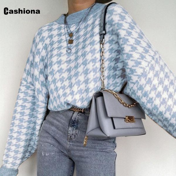 women's sweaters women autumn knitting sweater femme round neck jumper pullovers loose houndstooth fashion womens clothing 2021, White;black
women's sweaters women autumn knitting sweater femme round neck jumper pullovers loose houndstooth fashion womens clothing 2021, White;black