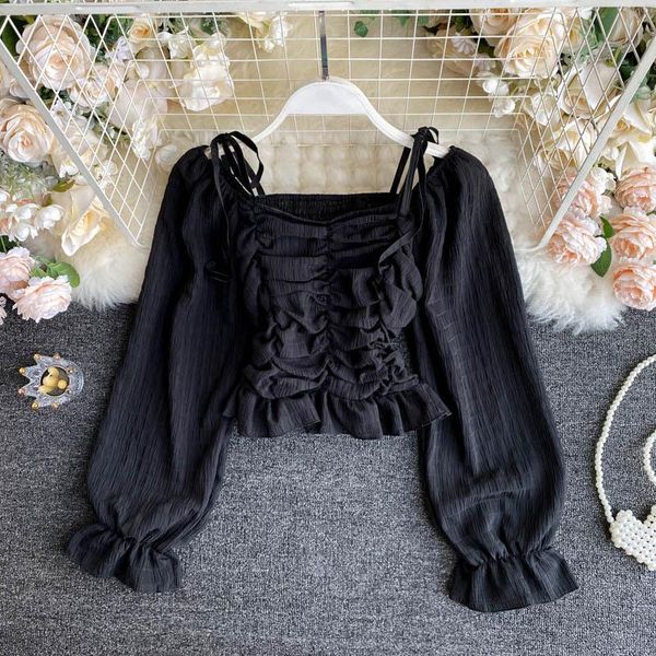 women's blouses & shirts fashion sweet spring autumn ruffle slim short slash neck puff sleeve elegant chic office ladies, White
women's blouses & shirts fashion sweet spring autumn ruffle slim short slash neck puff sleeve elegant chic office ladies, White