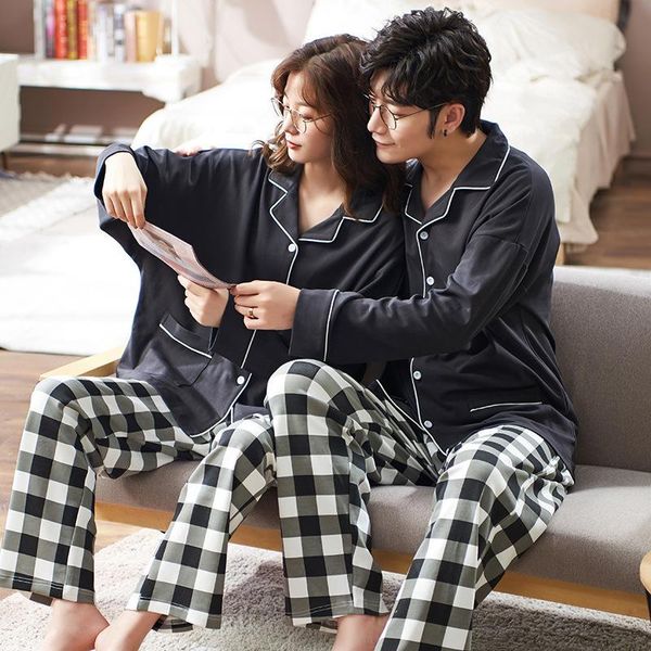 spring and autumn fashion cotton pajamas folding collar cardigan fashionable generous couple's suit home clothes women's sleepwear, Black;red
spring and autumn fashion cotton pajamas folding collar cardigan fashionable generous couple's suit home clothes women's sleepwear, Black;red