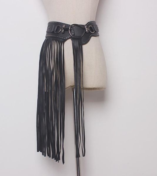 belts women's runway fashion pu leather long tassel cummerbunds female dress corsets waistband decoration wide belt tb1173, Black;brown
belts women's runway fashion pu leather long tassel cummerbunds female dress corsets waistband decoration wide belt tb1173, Black;brown