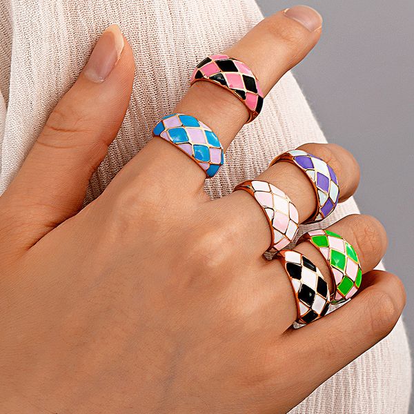 colorful rhombus finger rings oil drop contrast color alloy ring for women vacation party gift hand jewelry european fashion accessories who, Golden;silver
colorful rhombus finger rings oil drop contrast color alloy ring for women vacation party gift hand jewelry european fashion accessories who, Golden;silver