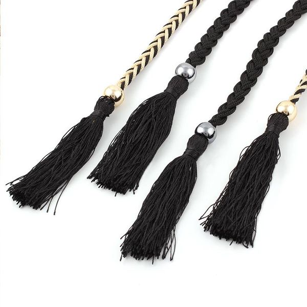 belts belt for women thin weaving waist rope braided chain with tassel ladies small dress decorative ccessories, Black;brown
belts belt for women thin weaving waist rope braided chain with tassel ladies small dress decorative ccessories, Black;brown