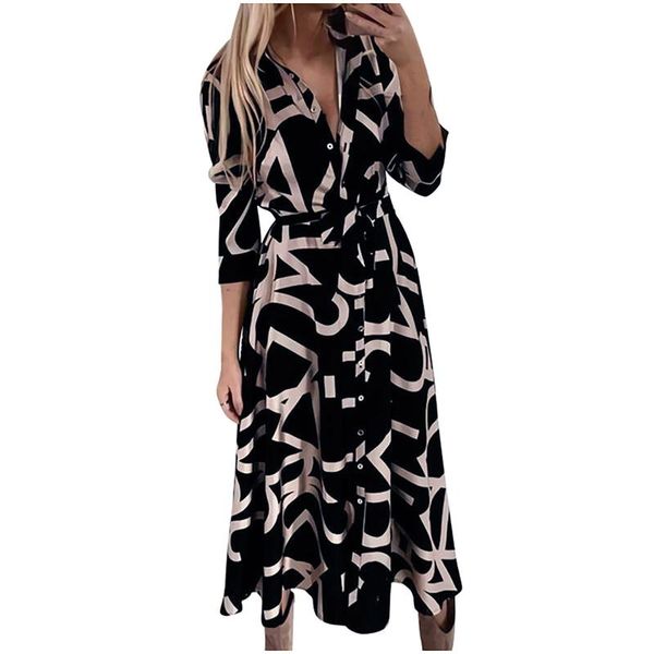 casual dresses women print button dress fashion slim body wrap hips boho party autumn female lace up long shirts maxi vestidos, Black;gray
casual dresses women print button dress fashion slim body wrap hips boho party autumn female lace up long shirts maxi vestidos, Black;gray