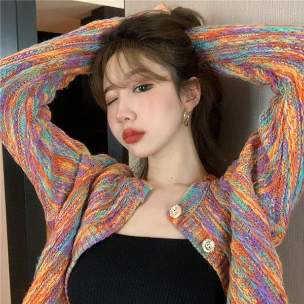 rainbow sweater women sweaters cardigans casual chic colorful long sleeve boho vintage knitted spring, White;black
rainbow sweater women sweaters cardigans casual chic colorful long sleeve boho vintage knitted spring, White;black