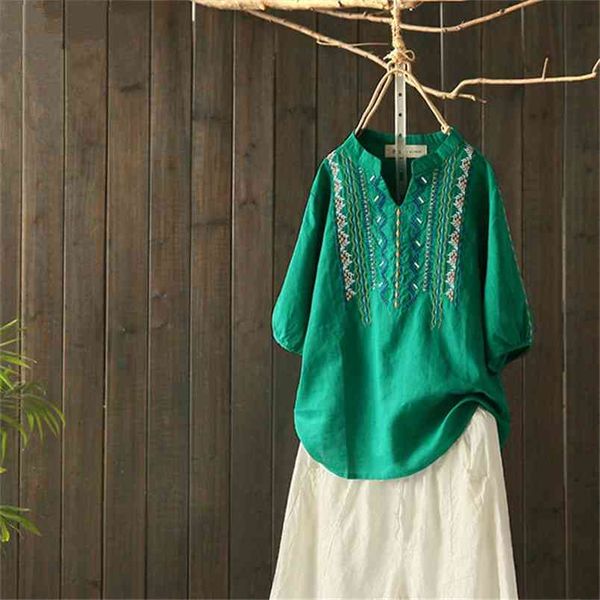 summer women tshirt plus size short sleeve loose tshirts cotton linen embroidery vintage v-neck tee shirt femme clothes d90 210512, White
summer women tshirt plus size short sleeve loose tshirts cotton linen embroidery vintage v-neck tee shirt femme clothes d90 210512, White