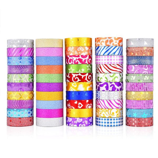 gift wrap 10pcs glitter washi tape 1.5cmx300cm stationery scrapbooking decorative adhesive tapes diy color masking school supplies
gift wrap 10pcs glitter washi tape 1.5cmx300cm stationery scrapbooking decorative adhesive tapes diy color masking school supplies