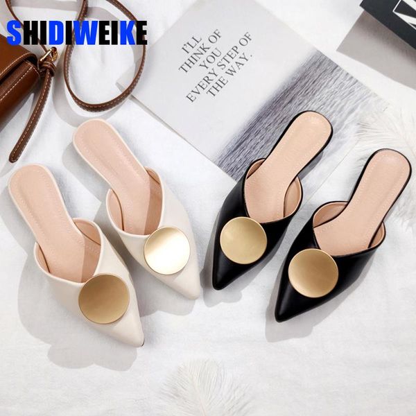 women shoes ladies mules pointed toe woman slippers plus size 42 solid black leather sole flat slides casual ac881
women shoes ladies mules pointed toe woman slippers plus size 42 solid black leather sole flat slides casual ac881