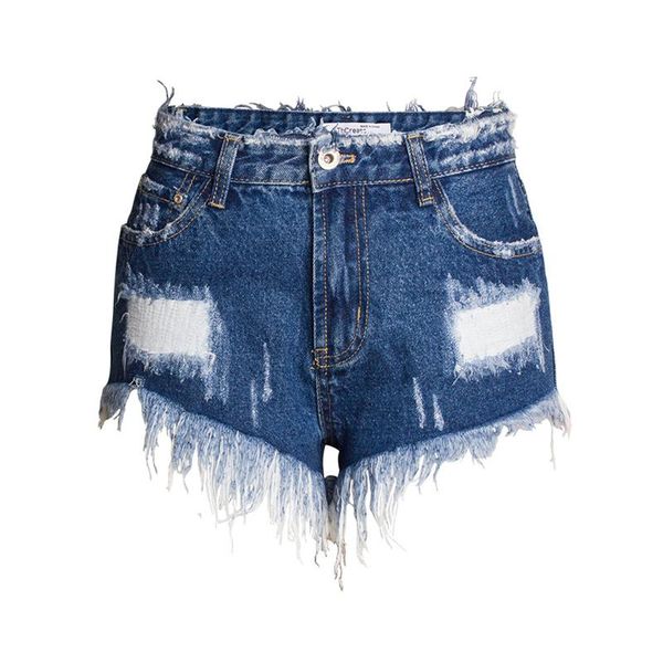 women's ripped denim shorts summer fashion brand vintage tassel loose high waist punk short jeans k714, White;black
women's ripped denim shorts summer fashion brand vintage tassel loose high waist punk short jeans k714, White;black