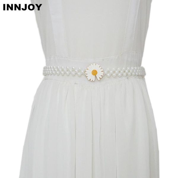 belts fashion women artificial pearl belt simple daisy buckle for dress skirt decorative waistband student waist accessories, Black;brown
belts fashion women artificial pearl belt simple daisy buckle for dress skirt decorative waistband student waist accessories, Black;brown