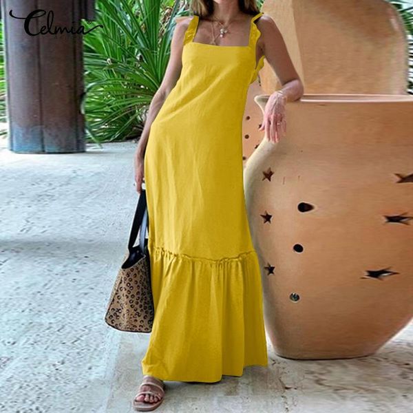 dresses women's 2021 summer casual dress celmia spaghetti straps ruffles sundress solid color party beach vestidos maxi long robe, Black;gray
dresses women's 2021 summer casual dress celmia spaghetti straps ruffles sundress solid color party beach vestidos maxi long robe, Black;gray
