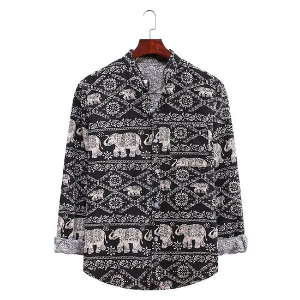 men's casual shirts ethnic printed aloha cotton linen turn down collar autumn spring long-sleeved shirt streetwear loose basic, White;black
men's casual shirts ethnic printed aloha cotton linen turn down collar autumn spring long-sleeved shirt streetwear loose basic, White;black