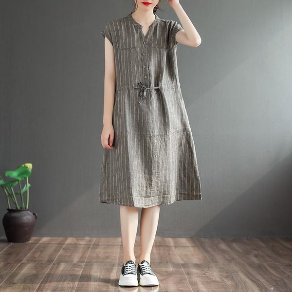 casual dresses fairynatural women summer loose plus size dress 2021 ladies v-neck sleeveless drawstring striped pocket, Black;gray
casual dresses fairynatural women summer loose plus size dress 2021 ladies v-neck sleeveless drawstring striped pocket, Black;gray