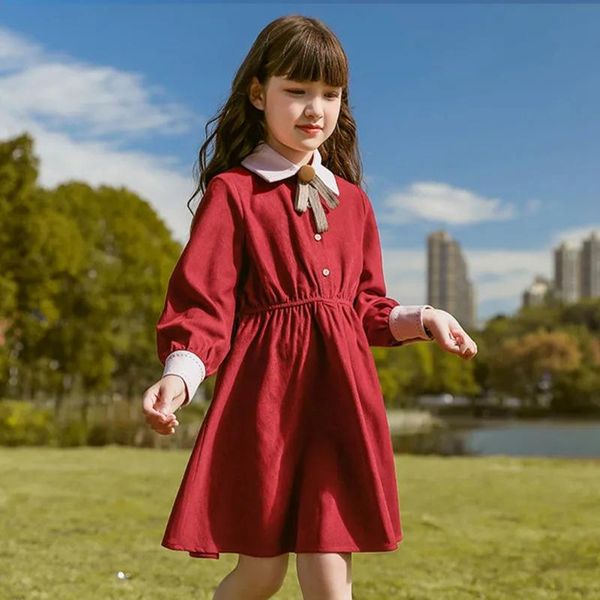 girl's dresses retro long sleeve fashion teenage girls dress 2021 spring red bow kids for 6-16years children's clothing vestidos, Red;yellow
girl's dresses retro long sleeve fashion teenage girls dress 2021 spring red bow kids for 6-16years children's clothing vestidos, Red;yellow
