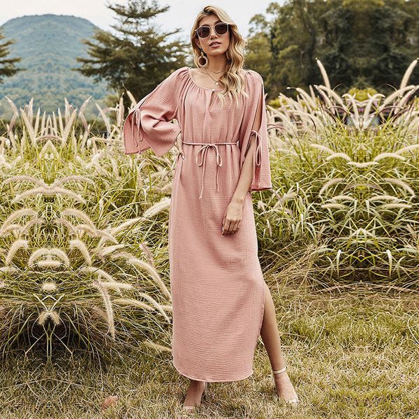 dresses spring high waist bandage women long solid color split full sleeve elegant ladies casual summer tiyy, Black;gray
dresses spring high waist bandage women long solid color split full sleeve elegant ladies casual summer tiyy, Black;gray
