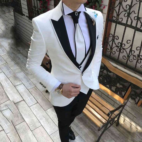 men's suits & blazers more recent jacket white male designs for the groom's wedding suit blazer thin tuxedo fit, White;black
men's suits & blazers more recent jacket white male designs for the groom's wedding suit blazer thin tuxedo fit, White;black