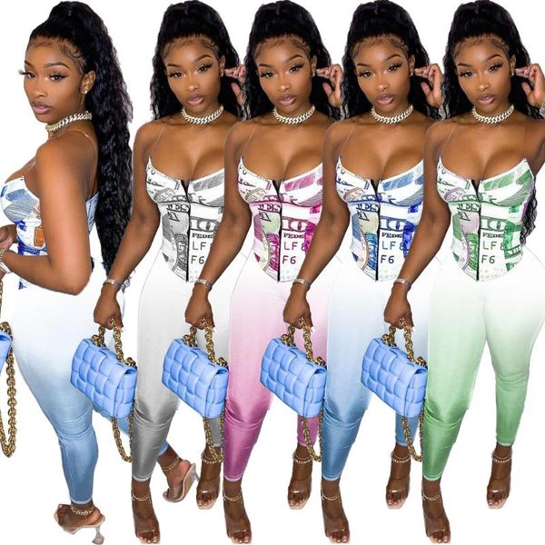 women's two piece pants gradient dollar print corset 2 summer off the shoulder irregular suits club set outfit streetwear, White
women's two piece pants gradient dollar print corset 2 summer off the shoulder irregular suits club set outfit streetwear, White