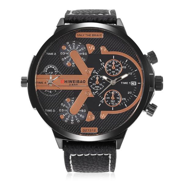 wristwatches 2021 business quartz men watch brand sports military watches dual time displ large dial dz style relogio masculino montre homme, Slivery;brown
wristwatches 2021 business quartz men watch brand sports military watches dual time displ large dial dz style relogio masculino montre homme, Slivery;brown