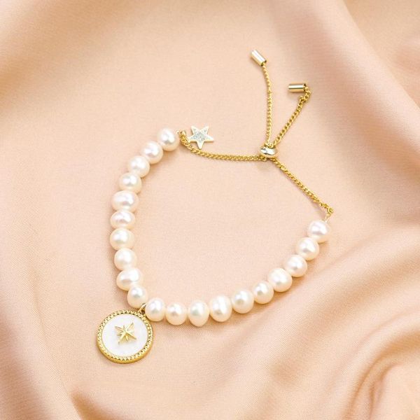 beaded, strands natural fresh water pearl bracelet simulation shell mother of disc compass charms bangle woman party birthday jewelry gift, Black
beaded, strands natural fresh water pearl bracelet simulation shell mother of disc compass charms bangle woman party birthday jewelry gift, Black