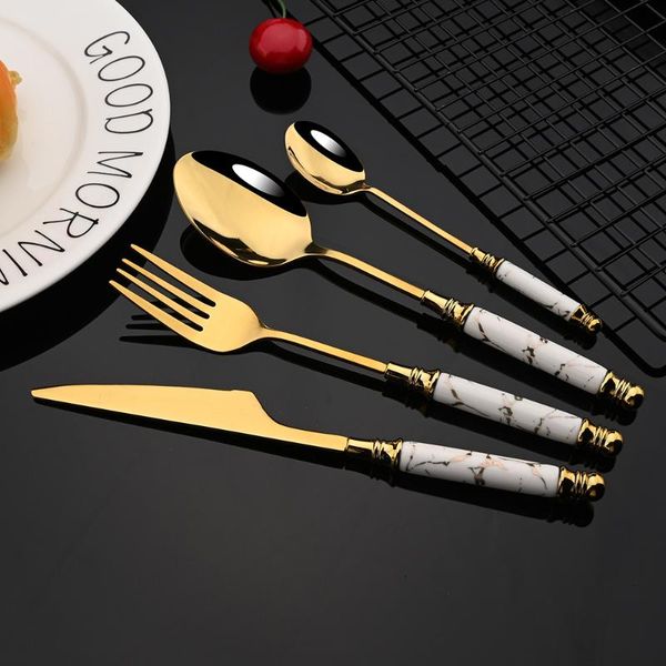 flatware sets 2/4/6set ceramic tableware fork spoon knife set vintage cutlery stainless steel dinner dinnerware white marble handle
flatware sets 2/4/6set ceramic tableware fork spoon knife set vintage cutlery stainless steel dinner dinnerware white marble handle