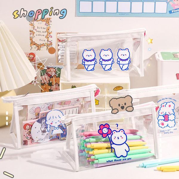 pencil bags cartoon design transparent bag portable waterproof pen case storage pouch for stationery school travel cosmetic a6180
pencil bags cartoon design transparent bag portable waterproof pen case storage pouch for stationery school travel cosmetic a6180