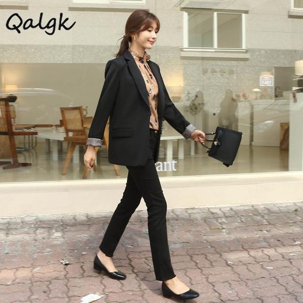 women's suits & blazers jacket female 2021 autumn ol small suit feet pants two sets of temperament fashion solid color slim overalls cl, White;black
women's suits & blazers jacket female 2021 autumn ol small suit feet pants two sets of temperament fashion solid color slim overalls cl, White;black