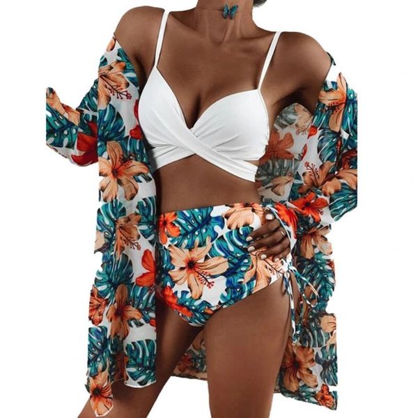 women's swimwear summer women swimsuit set floral leaf print padded bandage bra high waist briefs cargidan beach dress bathing suit, White;black
women's swimwear summer women swimsuit set floral leaf print padded bandage bra high waist briefs cargidan beach dress bathing suit, White;black