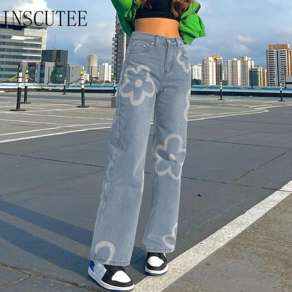 women's jeans inscutee streetwear straight women harajuku grunge aesthetic fairy high waist flowers graffiti printed denim pants, Blue
women's jeans inscutee streetwear straight women harajuku grunge aesthetic fairy high waist flowers graffiti printed denim pants, Blue